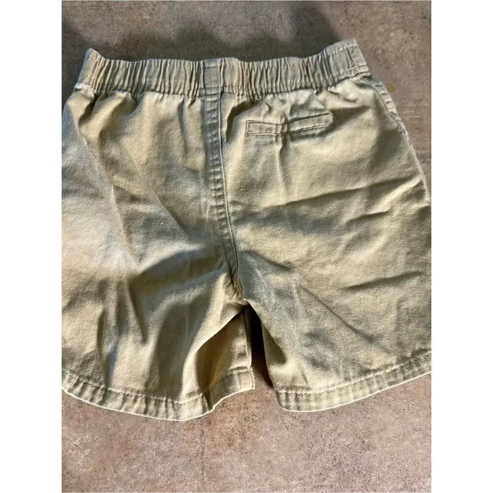 Summer Khaki Lightweight Front Elastic-Waist Toddler Shorts Boys Size 4T